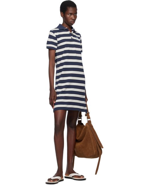 Maison Kitsuné Black Baby Fox Patch Multi Stripes Polo Minidress