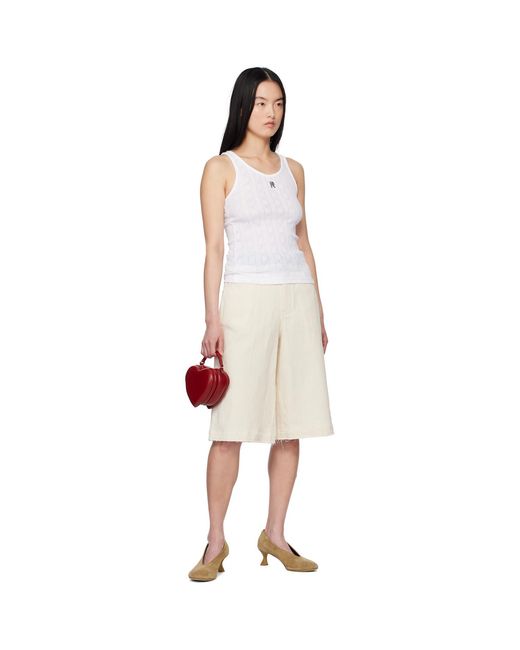 Moschino Natural Textured Cotton Hemp Shorts