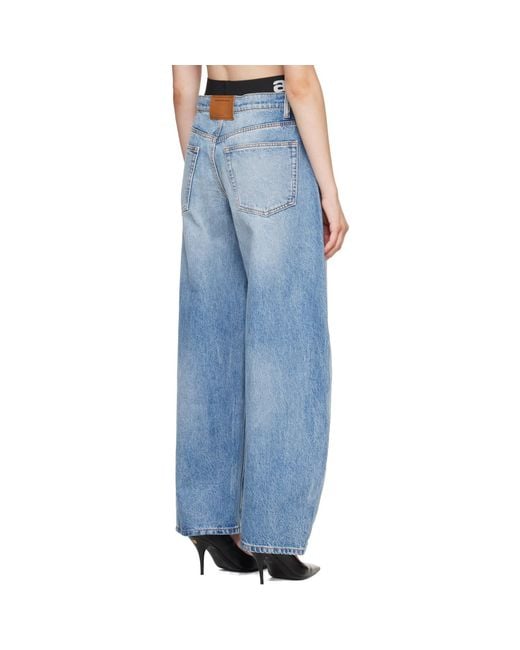 Alexander Wang Blue Blow-Up Logo Waistband Jeans