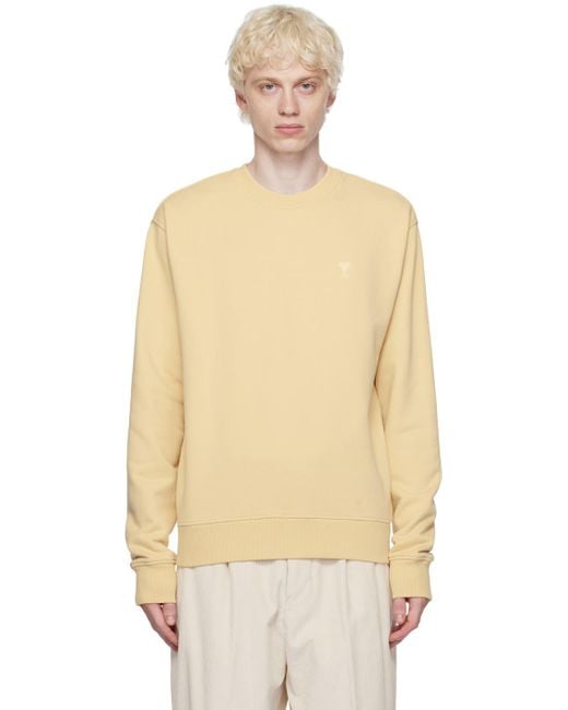 AMI Natural Yellow Ami De Cœur Sweatshirt for men