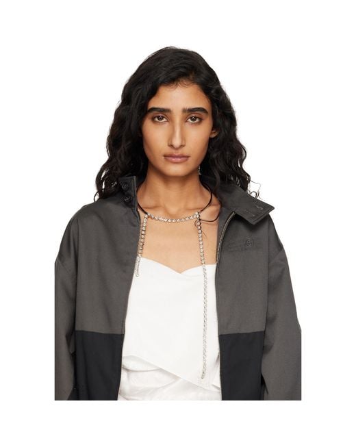 MM6 by Maison Margiela Black Collana Strass Necklace