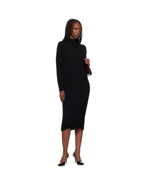 Issey Miyake Black October Spongy-Bk58 Midi Dress