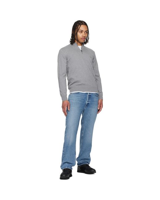 Boss Black Zip-neck Knitted Cotton Track Jacket for men