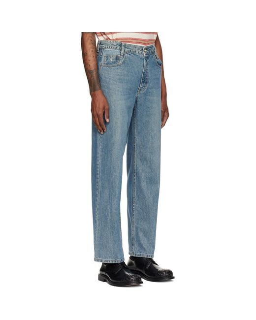 Wooyoungmi Blue Straight Jeans for men
