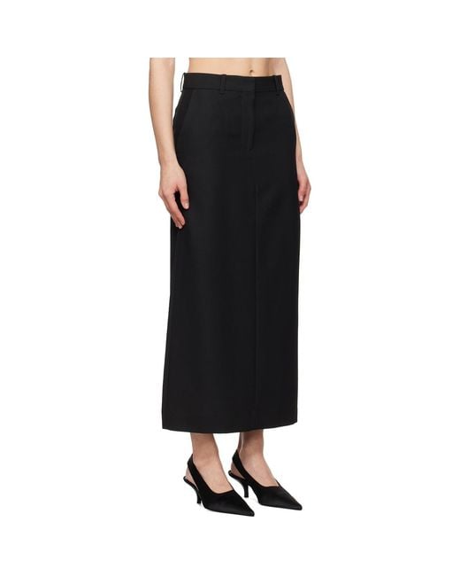Totême Black Low-Waist Straight Maxi Skirt