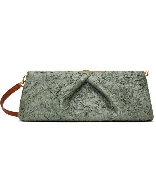 Dries Van Noten Green Crushed Clutch