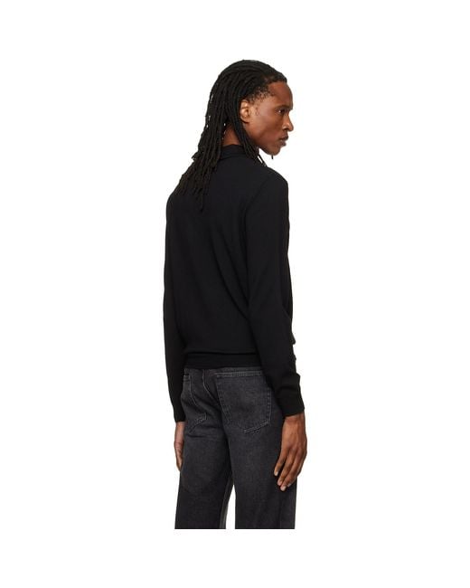 A.P.C. Black Wool Polo for men