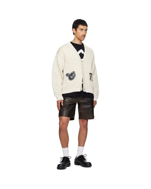 Off-White c/o Virgil Abloh Natural Star Varsity Knit Cardigan for men