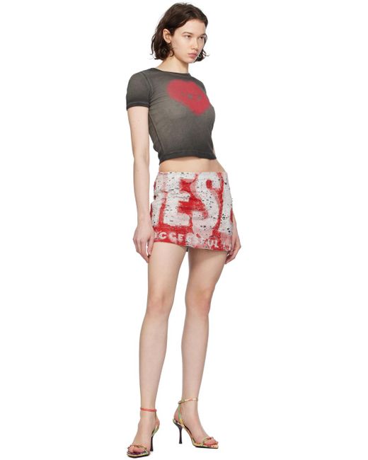 DIESEL Red O-Hunt-Dev Miniskirt