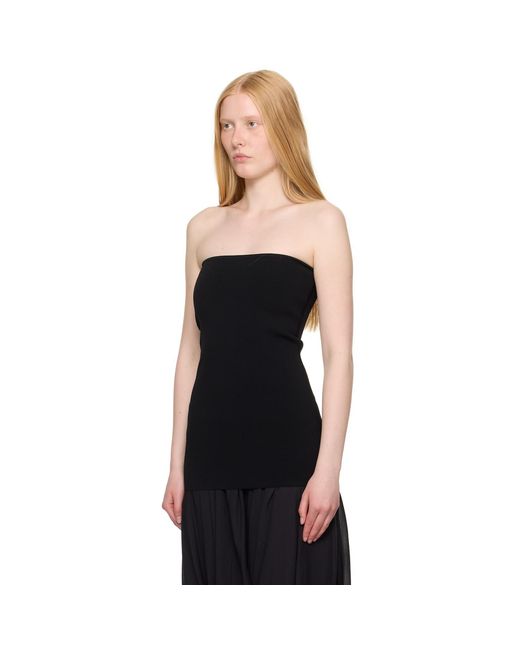 Totême  Black Compact Knit Tube Top