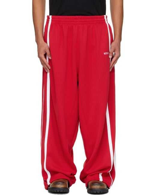 Vetements Red Gym Sweatpants for men
