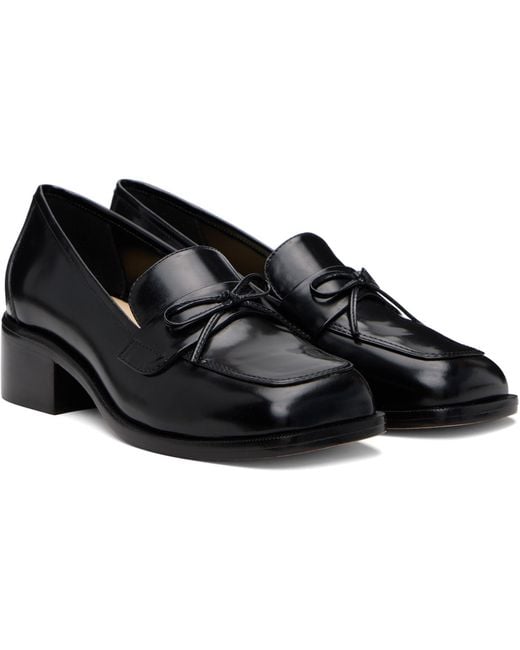 Sandy Liang Black Spazzolato Leather Loafers