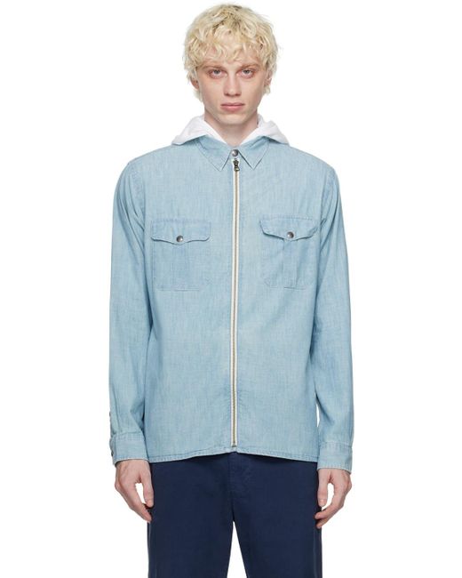 Polo Ralph Lauren Blue Indigo Zip Denim Jacket for men