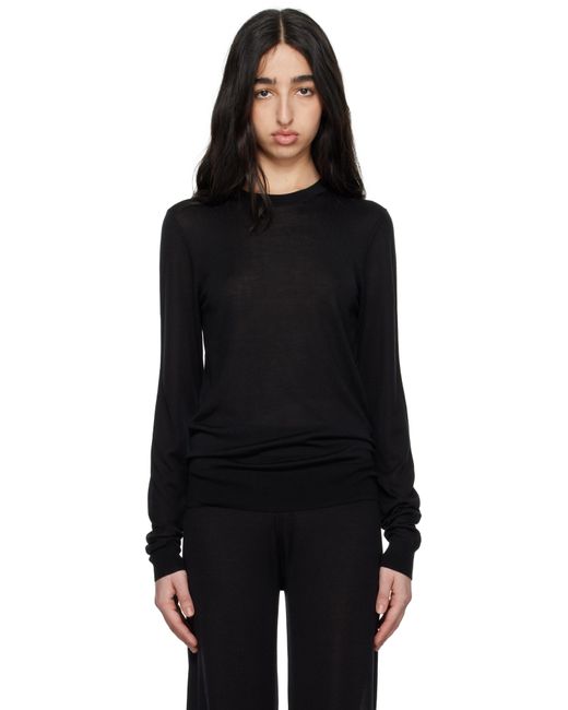 Pull Noir En Tricot À Col Ras Du Cou Totême  en coloris Black
