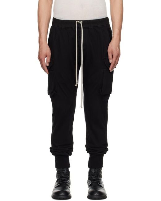 メンズ Rick Owens ブラック Hollywood Mastodon Cut カーゴパンツ Black
