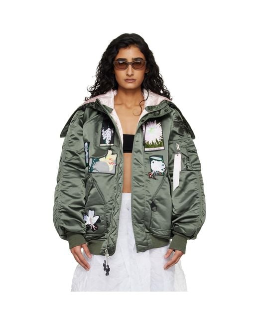 CECILIE BAHNSEN Green Alpha Industries X N-2B Bomber Jacket