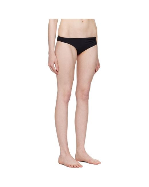 Christopher Esber Black Ruched Crescent Side Bikini Bottom