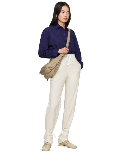 Lemaire White Straight Trousers