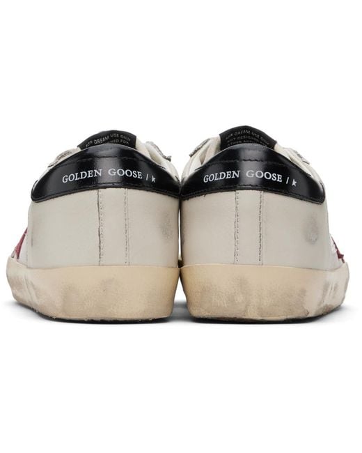 Golden Goose Deluxe Brand Black Off-white & Burgundy Super-star Double Quarter Sneakers for men