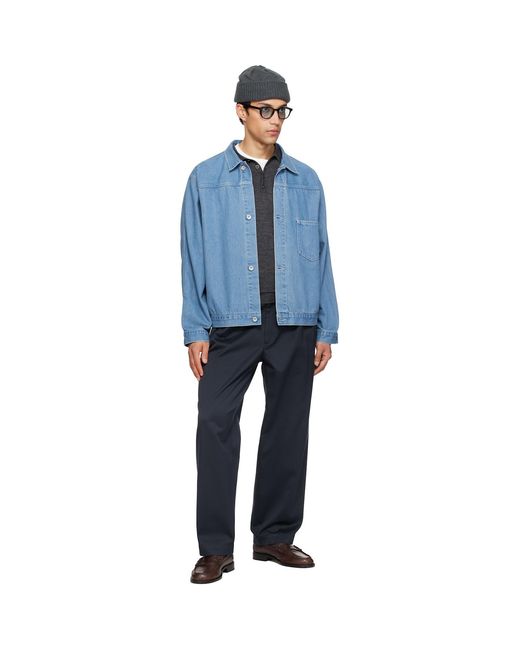 Nanamica Blue Short Denim Jacket for men