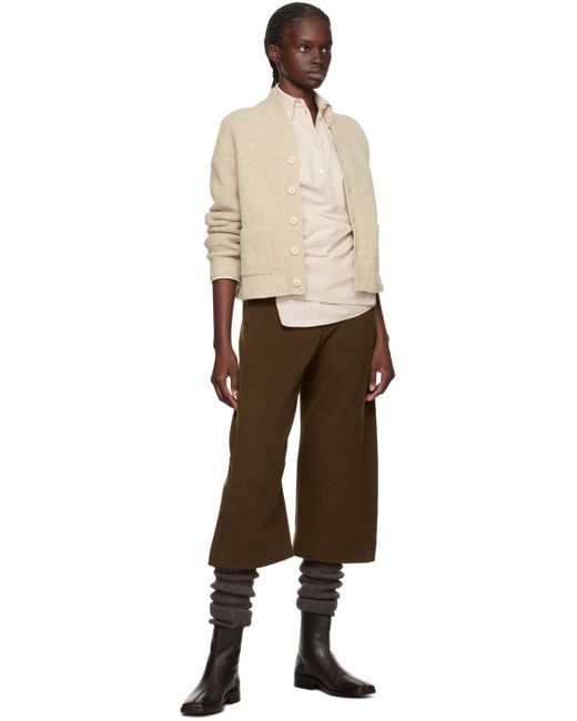 Lemaire Natural Off-white Cropped Cardigan