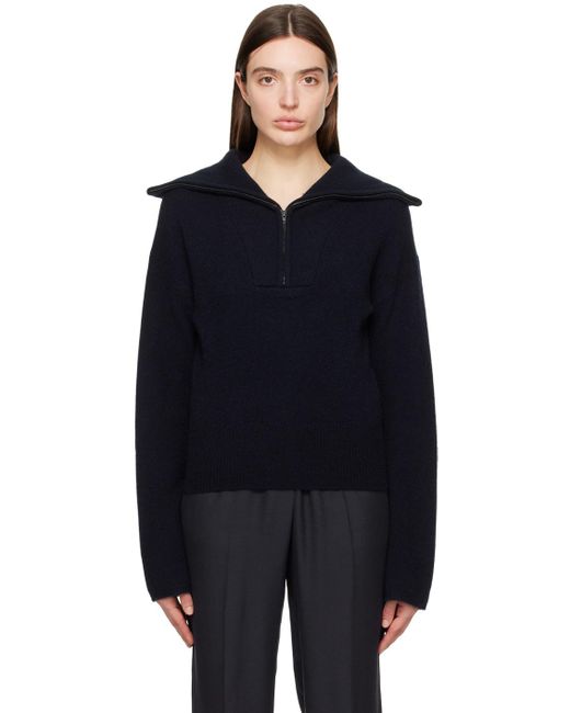 Joseph Black Navy Half-zip Sweater
