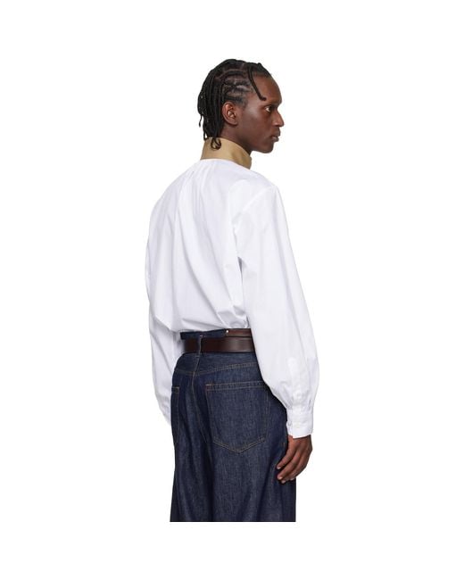 Dries Van Noten White Loose Cotton Shirt for men