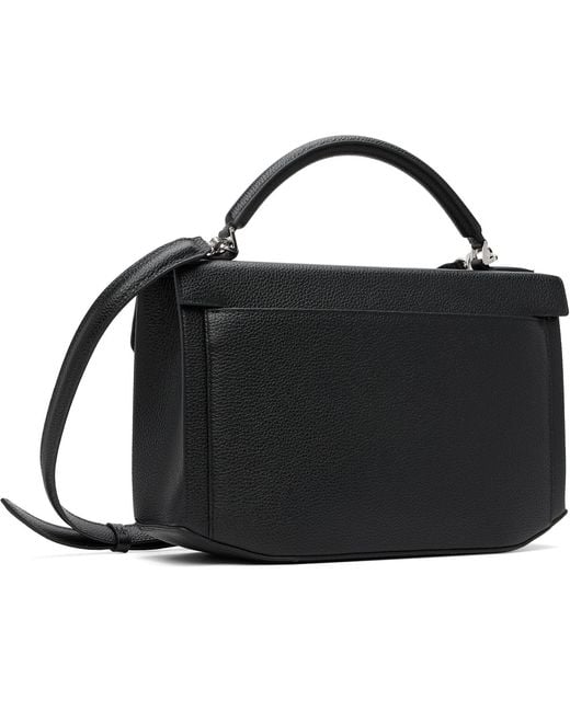 Totême Black Clip Grained-Leather Top Handle Bag