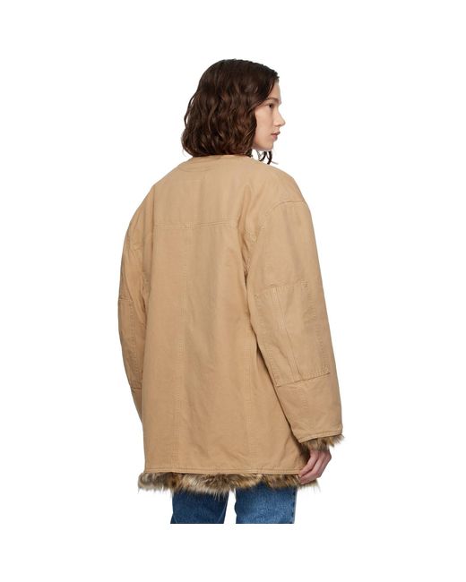 MM6 by Maison Margiela Natural Tan Cotton Canvas Sports Jacket