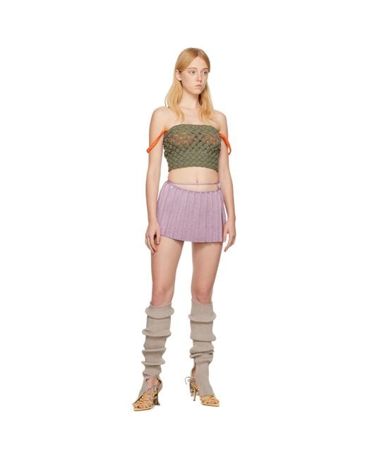 Isa Boulder Multicolor Khaki Strapless Camisole