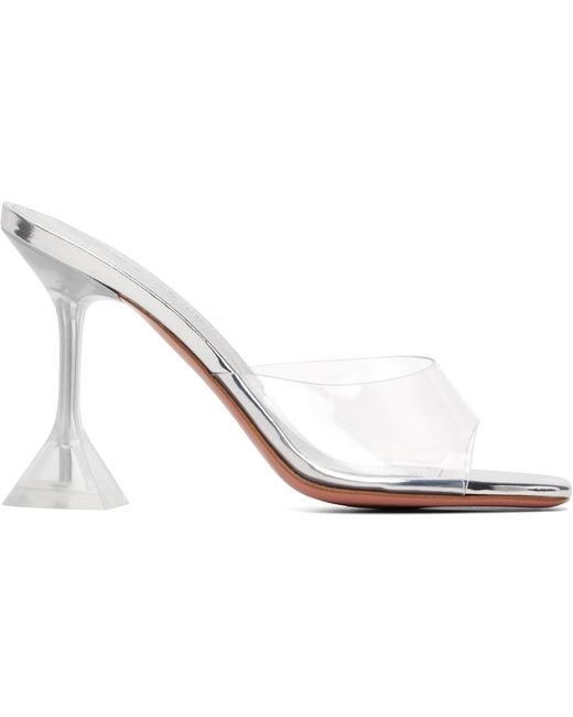AMINA MUADDI White Lupita Glass Slipper 95 Heeled Sandals
