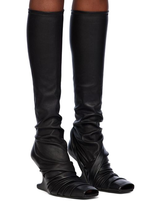 Rick Owens Black Cantilever Tall Boots
