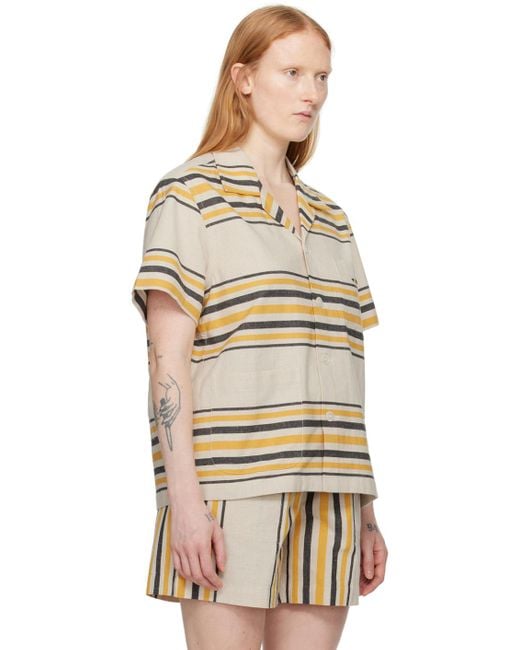 Bode Natural Beige & Orange Namesake Stripe Shirt