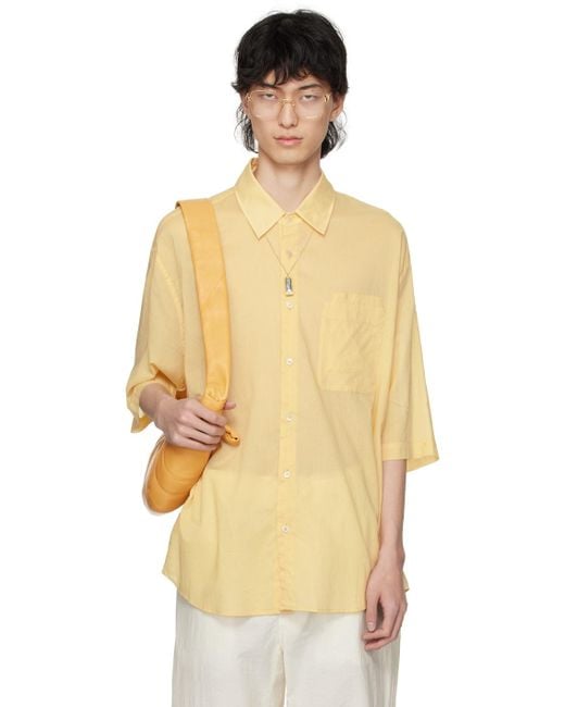 Lemaire Orange Double Pocket Shirt for men