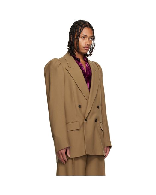 Dries Van Noten Brown Wool Twill Blazer for men