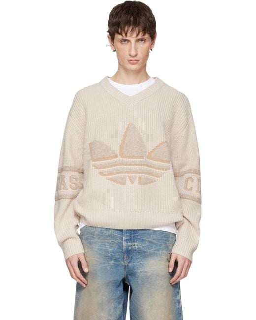 Adidas Originals Blue Off- Edison Chen Edition Clot Sst Crochet Tt Sweater for men