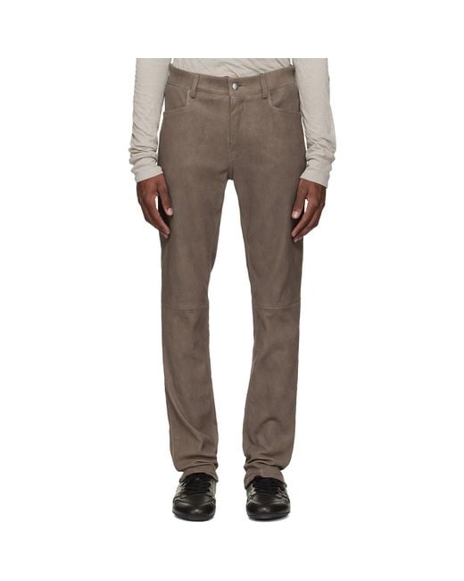 Rick Owens Natural Temple Tyrone Leather Pants for men