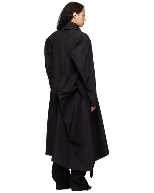 Y-3 Black Atelier Asymmetrical Coat for men