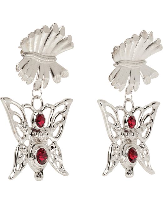 Chopova Lowena Black Barbed Bug Drop Earrings