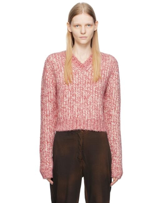 Acne Pink V-neck Sweater
