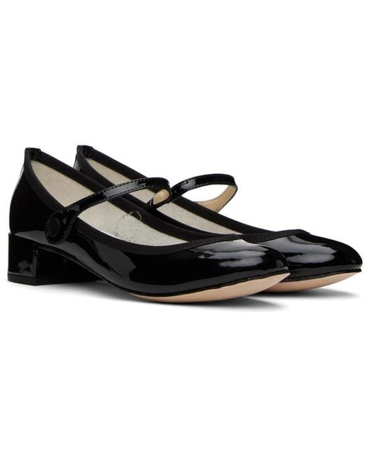 Repetto Black Rose Mary Jane Heels Lyst UK