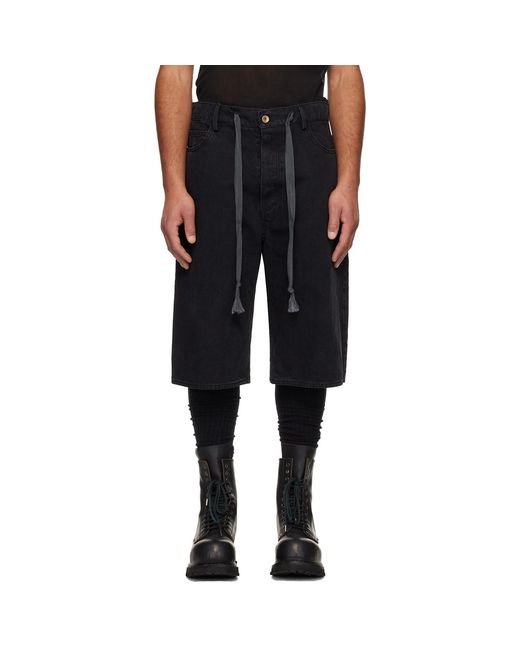 A Diciannoveventitre Black Oversized Jean Shorts for men