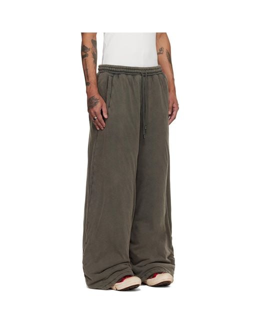 Lu'u Dan Brown Wadded Bontans Sweatpants for men