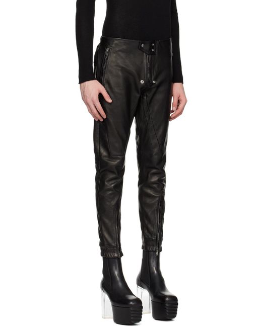 Pantalon luxor noir en cuir Rick Owens pour homme en coloris Black