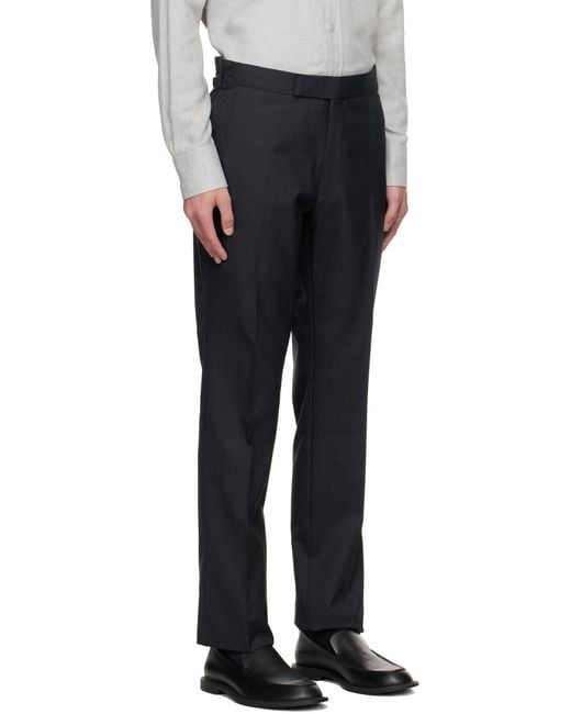 Pantalon Shelton Gris En Toile Tom Ford pour homme en coloris Black