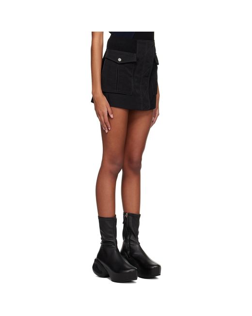 Dion Lee Black Bomber Miniskirt