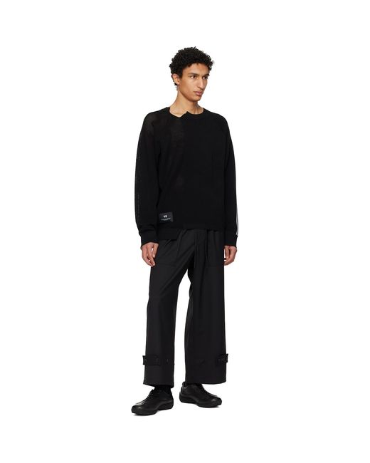 Y-3 Black Logo Knit Sweater for men
