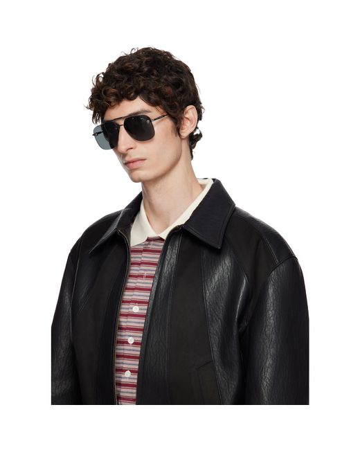Versace Gray Gunmetal Medusa Pilot Sunglasses for men