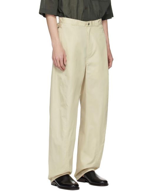 Lemaire White 3d Trousers for men