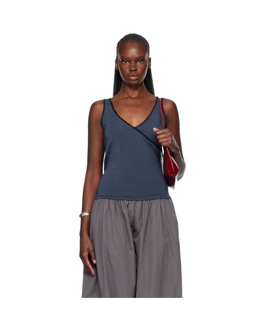 Fruity Booty Black Frill Wrap Tank Top